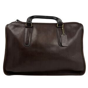 Vtg 70s Coach NYC Slim Satchel Briefcase Brown Leather Talon Zip Made in USA